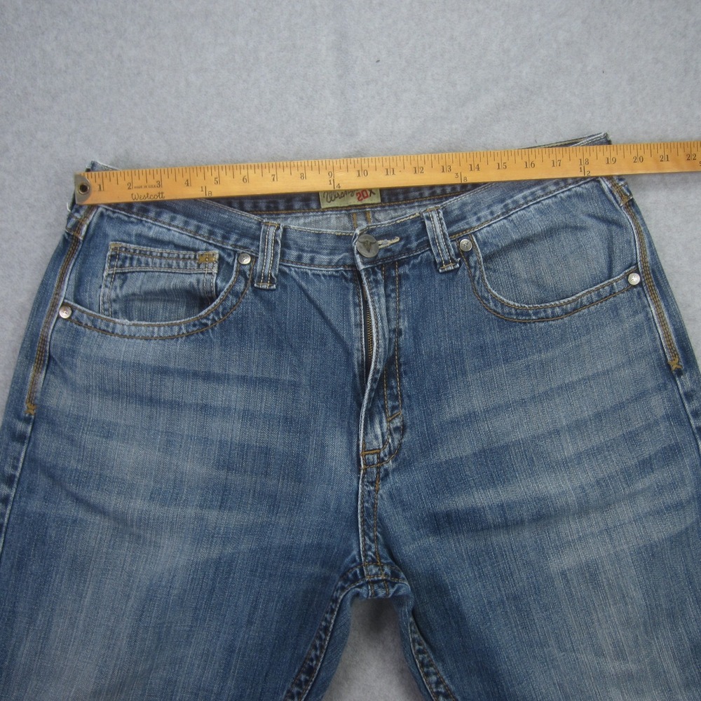 Wrangler 20X Jeans mens 38x36 Blue Straight Leg Medium Wash Western‎ Distressed - Picture 6 of 14